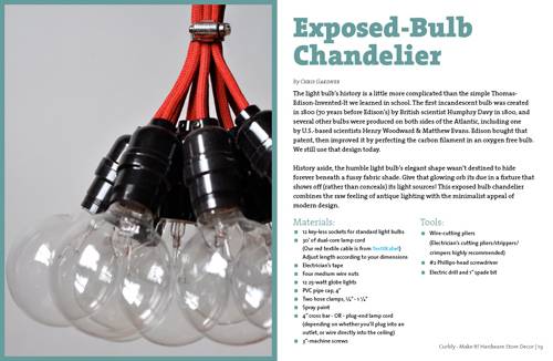 DIY Exposed-Bulb Chandelier