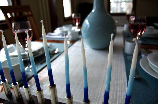 Our Hanukkah table setting.