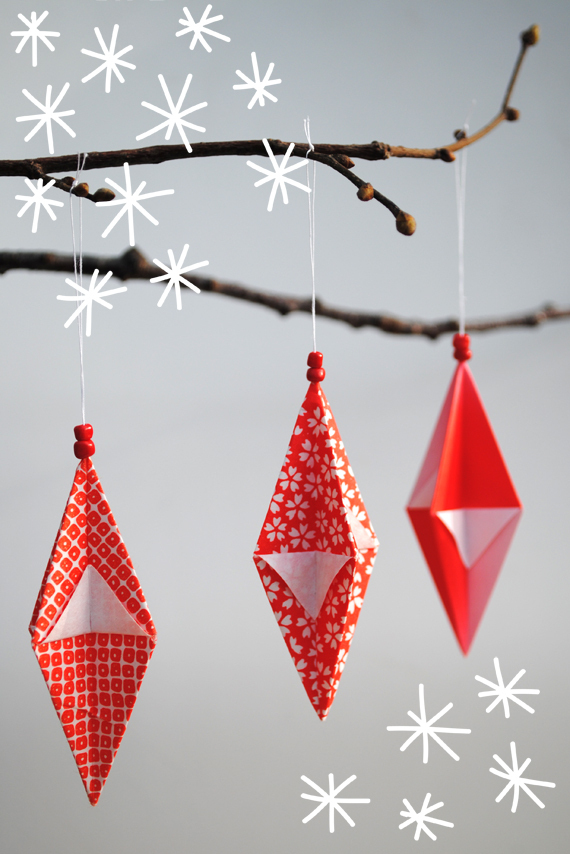 Festive origami decorations
