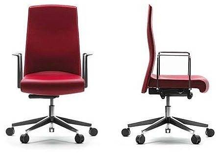 A red office chair.