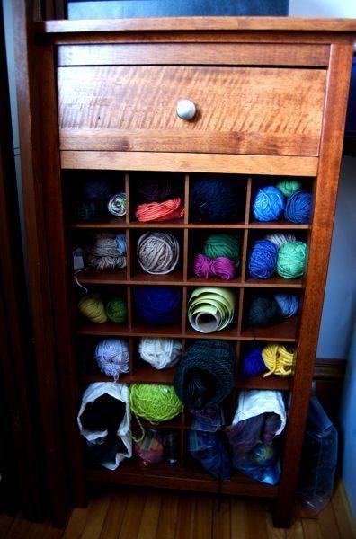 Built in yarn storage