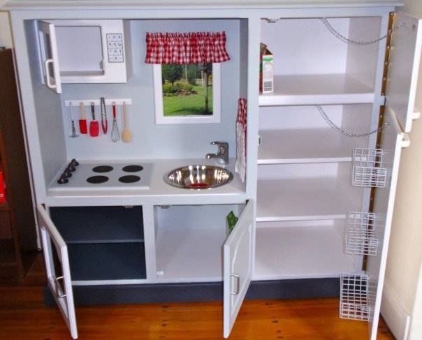 "TV Cabinet Converted into kitchen Cabinet"