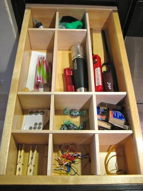 "Junk Drawer Organizer with the things available"