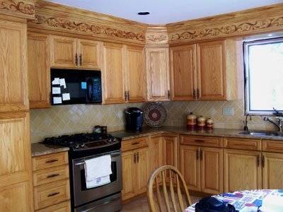 "Kitchen with wooden Wadrobes"