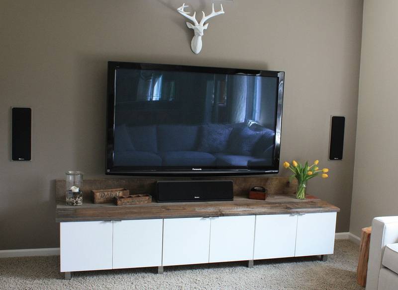 "Kitchen Cabinets converted as a TV Unit"