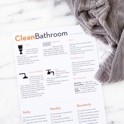 Clean Bathroom Cheat Sheet from Curbly