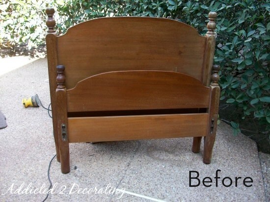 Head Foot Board Into A Bench Curbly, How To Make A Bench Out Of Bed Headboard And Footboard