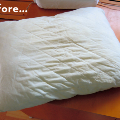 DIY throw pillows from old lumpy pillows