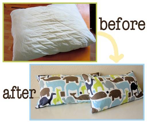 Twin bedding pillows with colorful zoo animals on them.