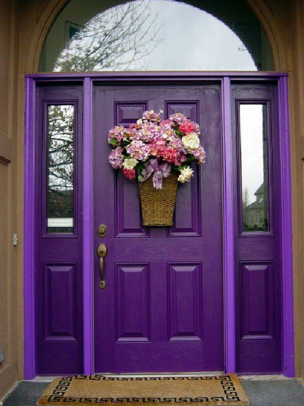 "Colorful Violet Colored Front Door"