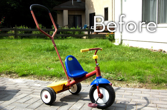 Ayla's radio flyer tricycle makeover: before we started the project.