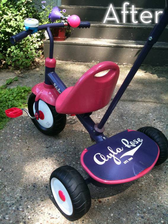 Ayla's pimped-out tricycle - after its makeover