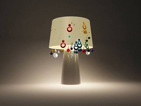 "Lamp Shade Decorated with Jewelry"
