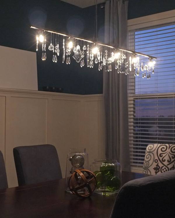DIY linear crystal chandelier