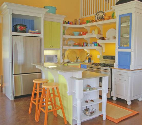 multi-colored kitchen