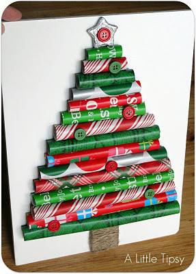 "Christmas Tree made out of Wrapping Paper"