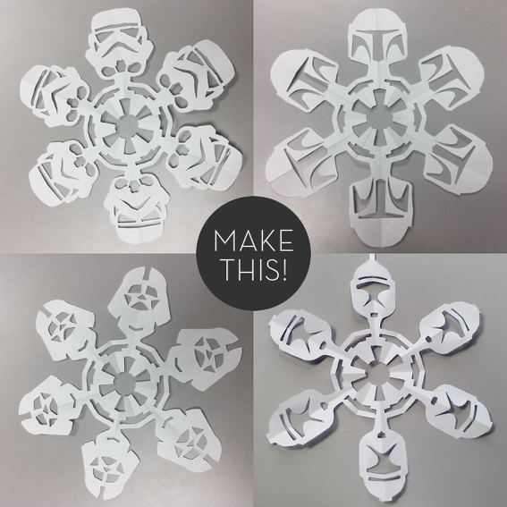 How To Make DIY Star Wars SnowflakesFree Printables! Curbly