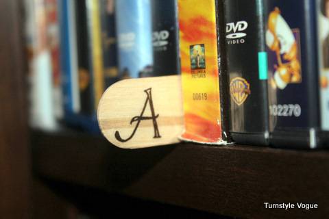 Popsicle Sticks as DVD File Labels