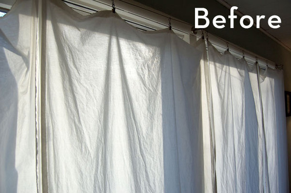 Our DIY curtains before