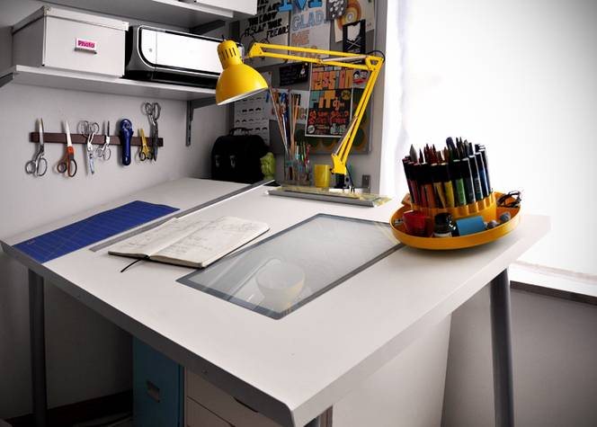 DIY drafting table from any table.