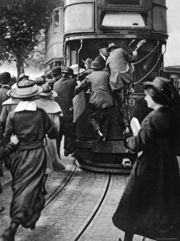 Rail Strike an Overcrowded Tram Photographic Print