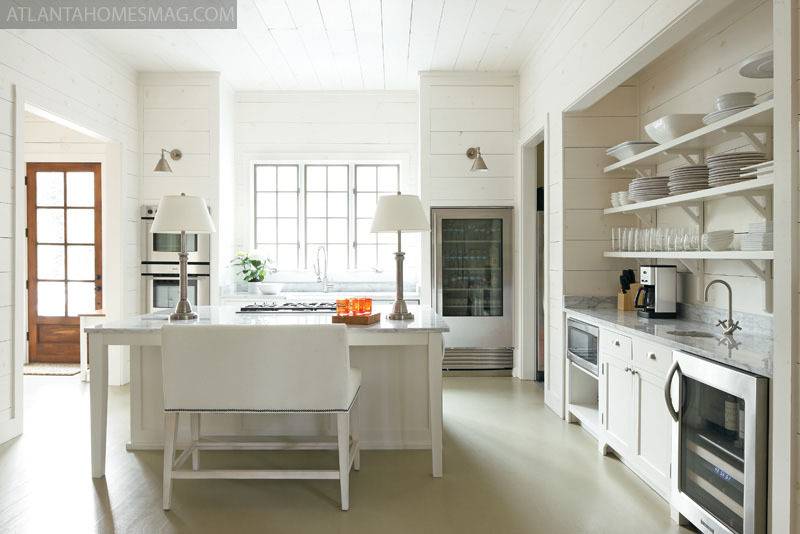 "White Kitchen with White Furniture and White Wall"