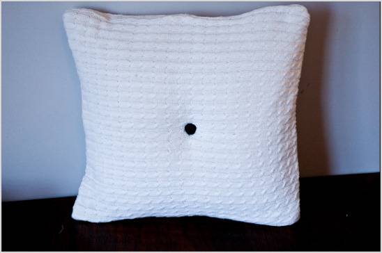 Repurpose your old sweaters into pillows.