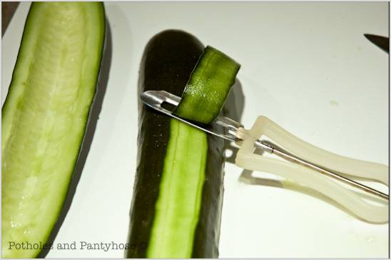 peel cucumbers
