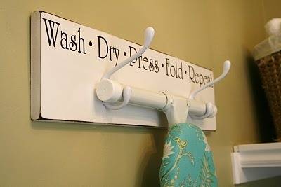 An ironing board hook hanger.