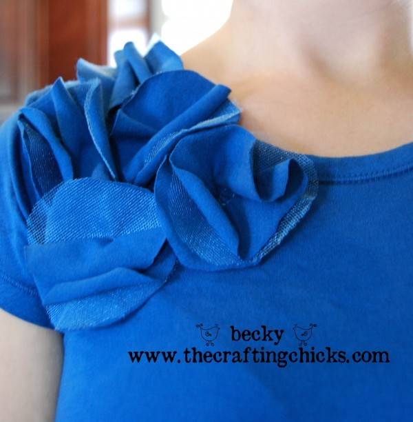 finished circle flower t-shirt