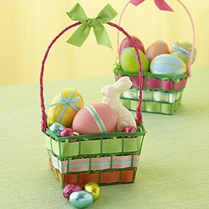 Ribbon easter basket