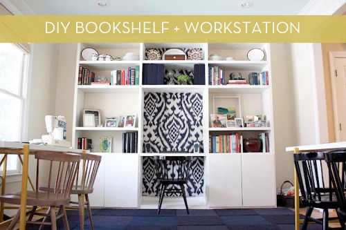 Diy Bookshelf With Built In Desk Curbly, How To Build A Built In Bookcase With Desk
