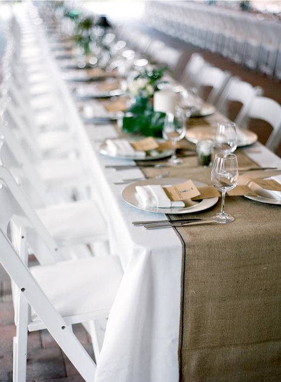 burlap table runner