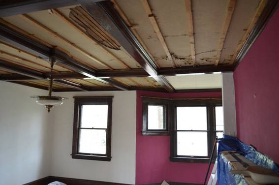 Old plaster ceilings were in bad shape