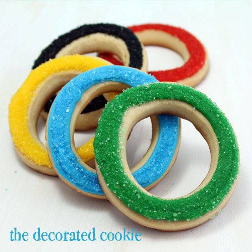 Colorful decorative donuts shaped cookies craft.