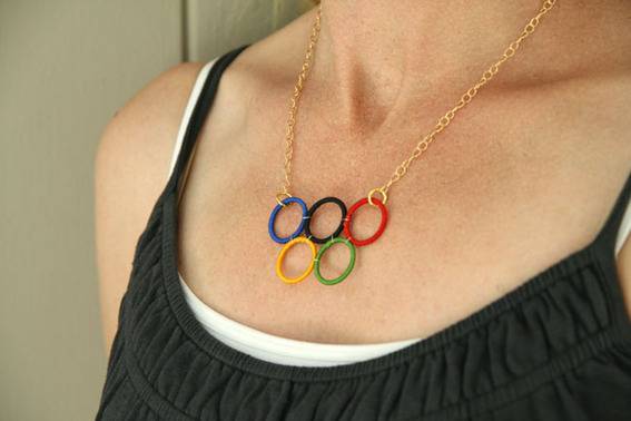 DIY Olympic art jewelry.