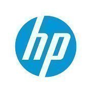 This HP logo is a blue circle with white letters.
