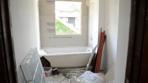 roughed-in bathroom