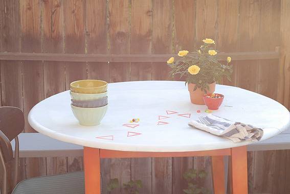 embroidered table diy