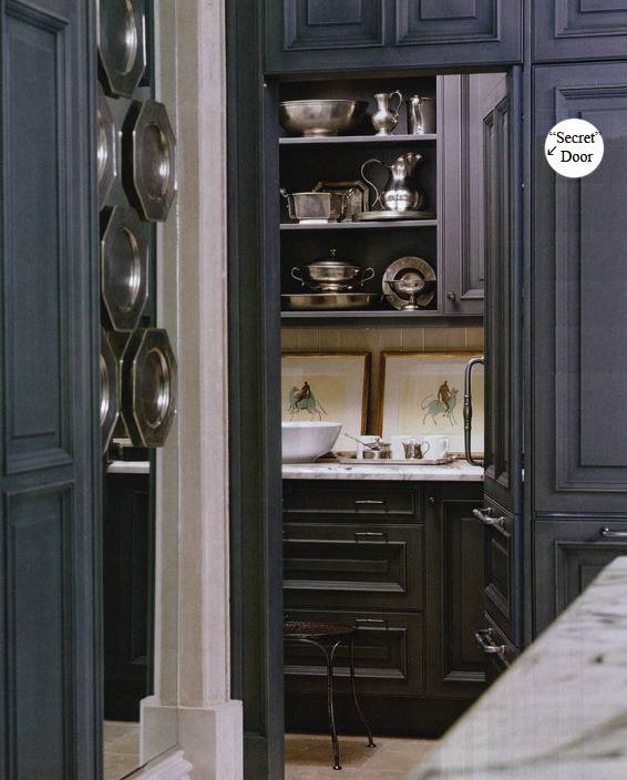Pewter Kitchen hidden pantry storage secret butlers pantry hidden door