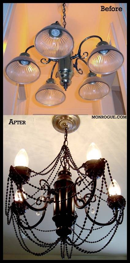 diy brass chandelier makeover before after
