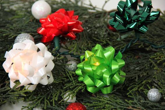 bow garland lights