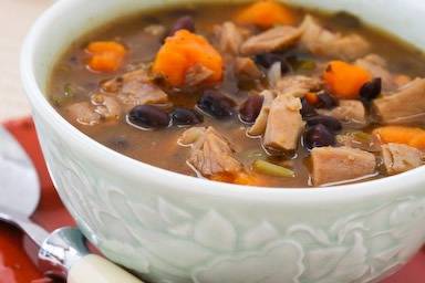 Turkey and Sweet Potato Soup with Black Beans