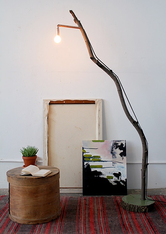 Diy Tree Branch Floor Lamp, Lamps Made Out Of Tree Branches