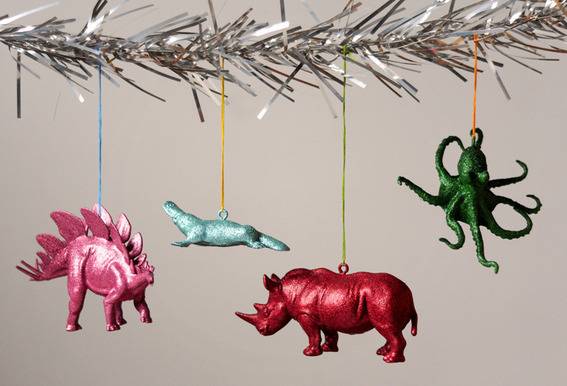 glitter animal ornaments