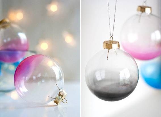 ombre ornaments diy