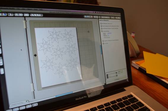 Laying out our decorations in the Silhouette Studio program