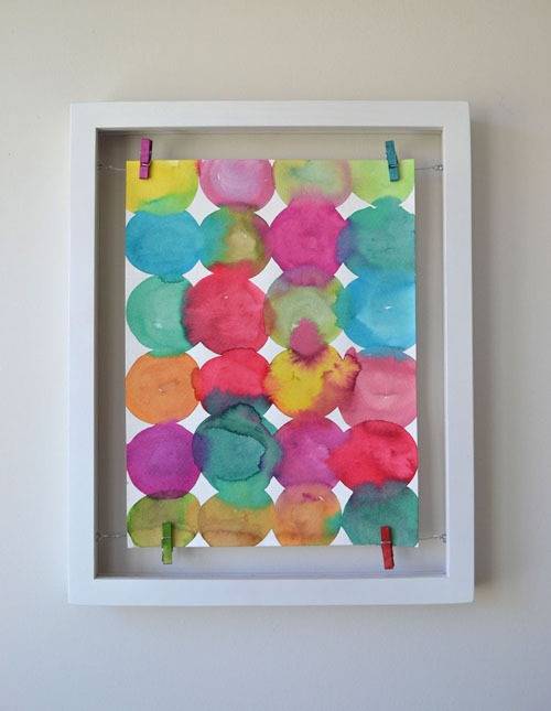 A colorful DIY framed painting.