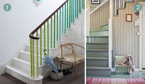Two different stair wells decorated nicely.