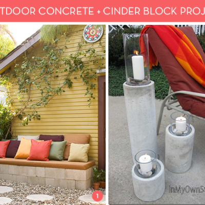 cinder block bench, table, chairs, and more!